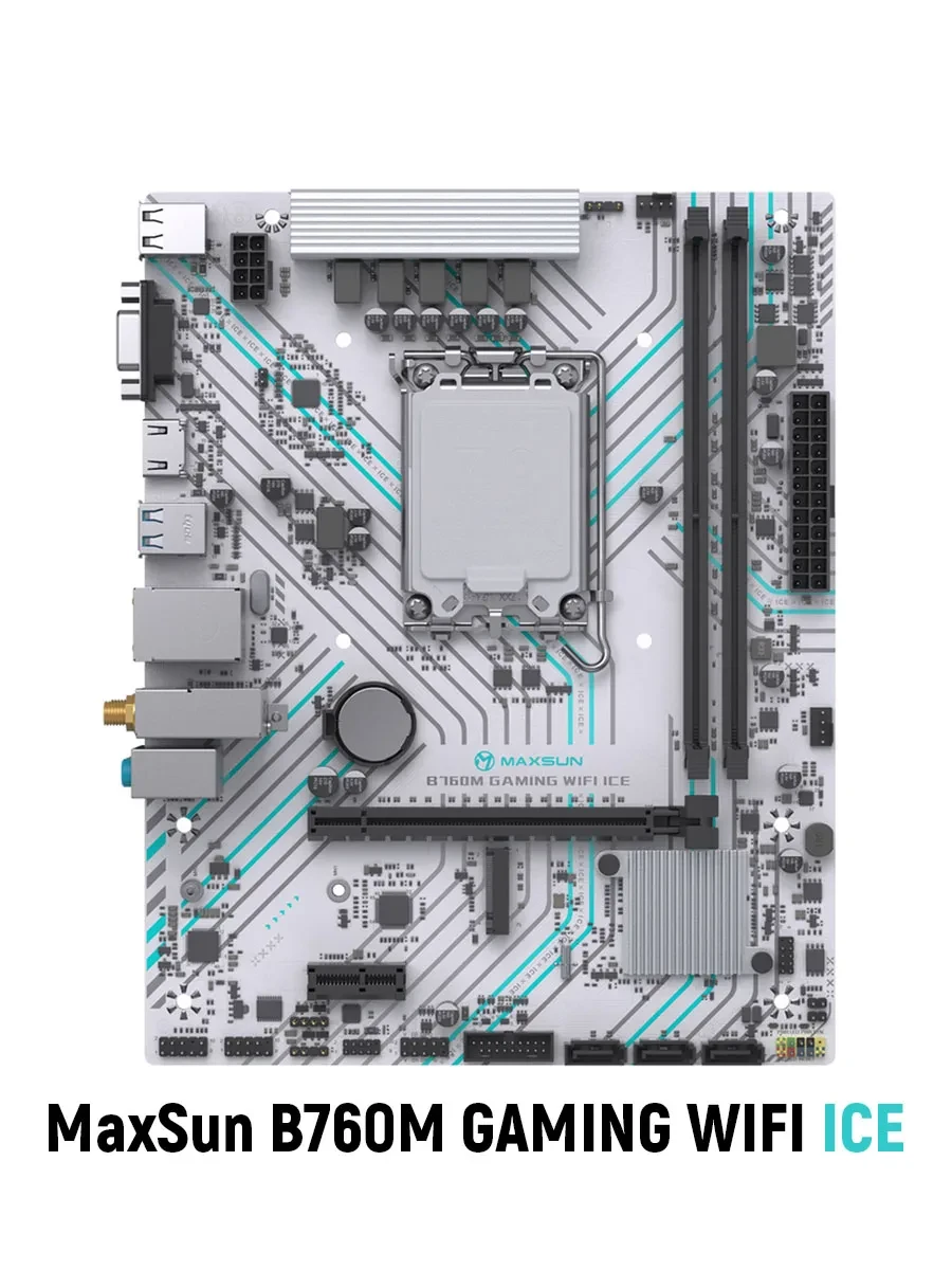Материнская плата MaxSun B760M GAMING WIFI ICE, LGA1700, DDR4, PCIe4.0, mATX
