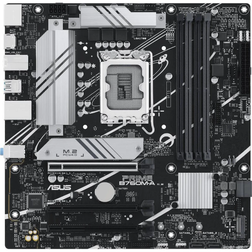 Материнская плата ASUS PRIME B760M-A-CSM, mATX, Socket1700, DDR5 — 4