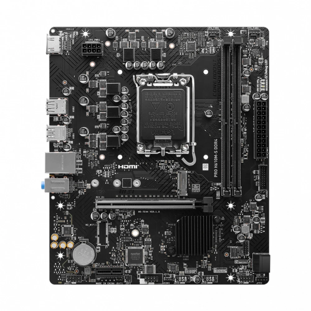 Материнская плата MSI PRO H610M-S, Socket 1700, mATX, DDR4 — 4