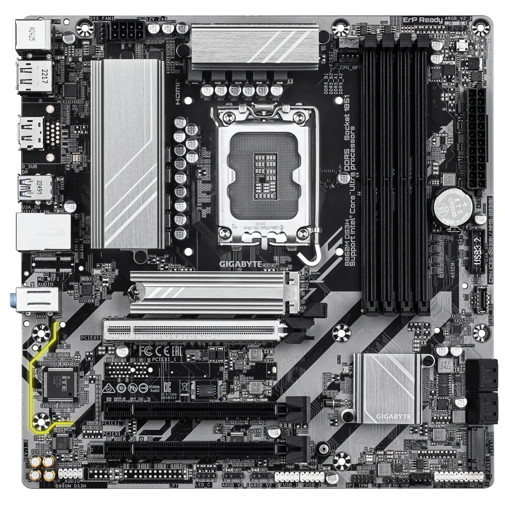Материнская плата Gigabyte B860M DS3H, Socket 1851, mATX, DDR5 — 2