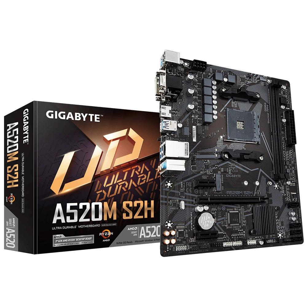 Материнская плата Gigabyte A520, AM4, DDR4, mATX — 5
