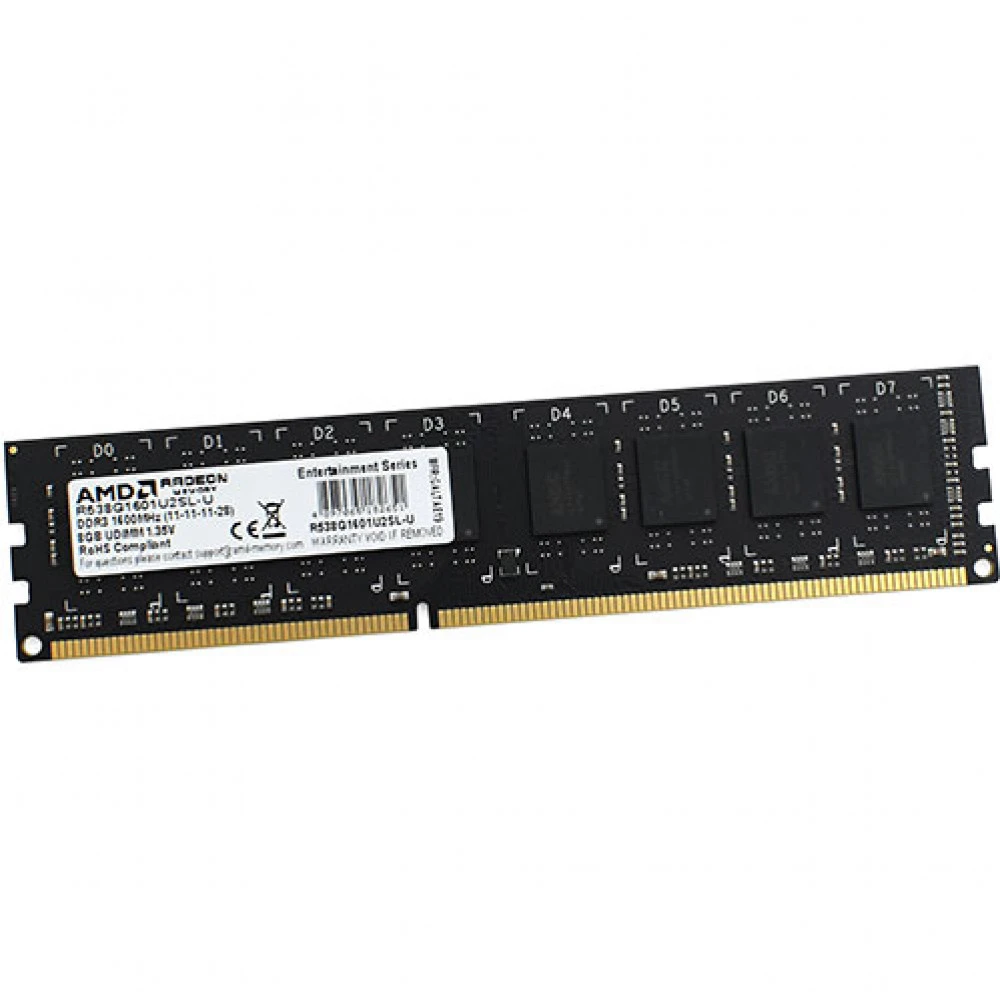 Оперативная память AMD Radeon R5 Entertainment 8GB DDR3L 1600 МГц, DIMM, CL11 — 2