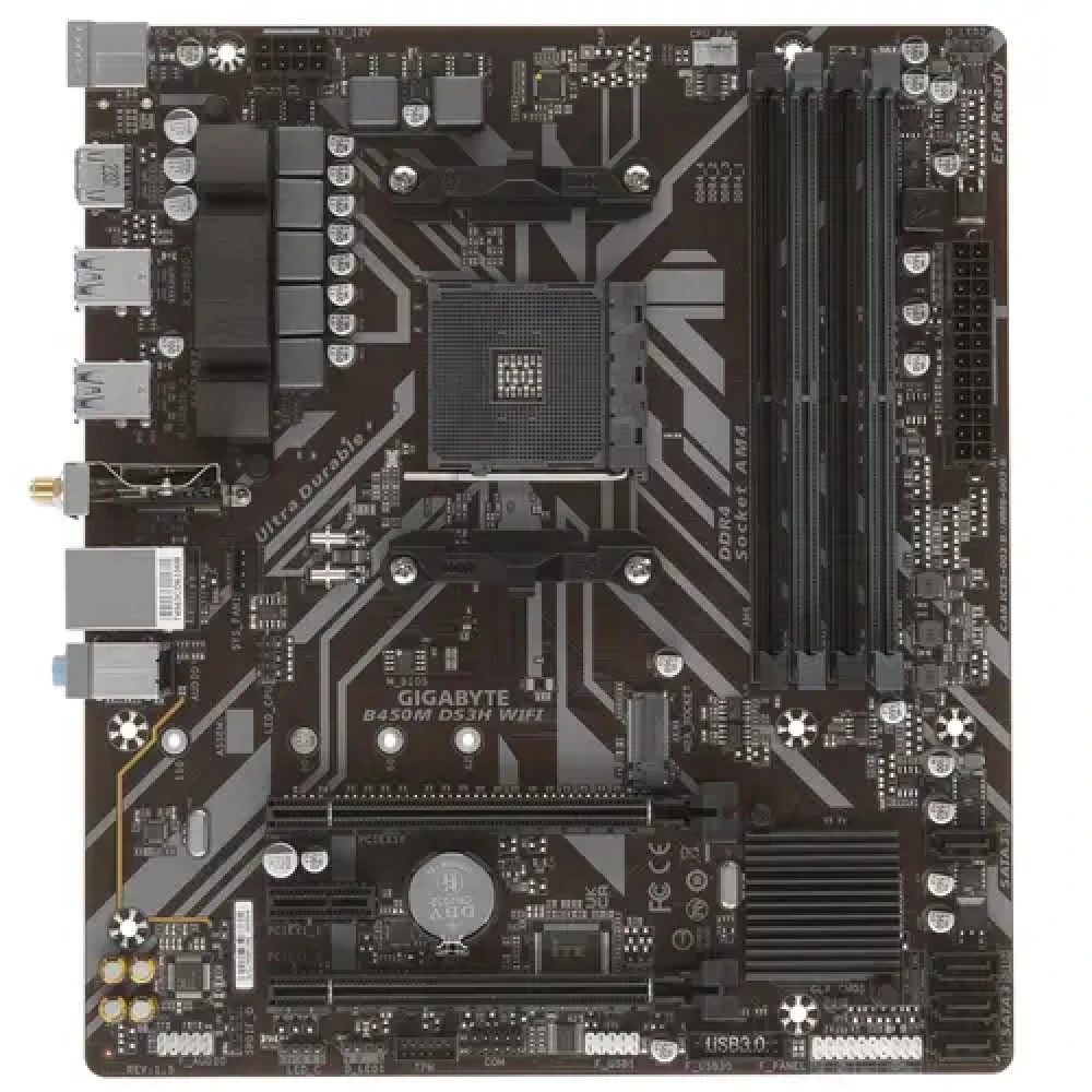 Материнская плата Gigabyte B450, AM4, DDR4, mATX