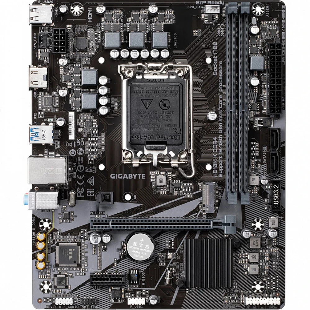 Материнская плата Gigabyte H610M K, LGA1700, DDR4, mATX — 2