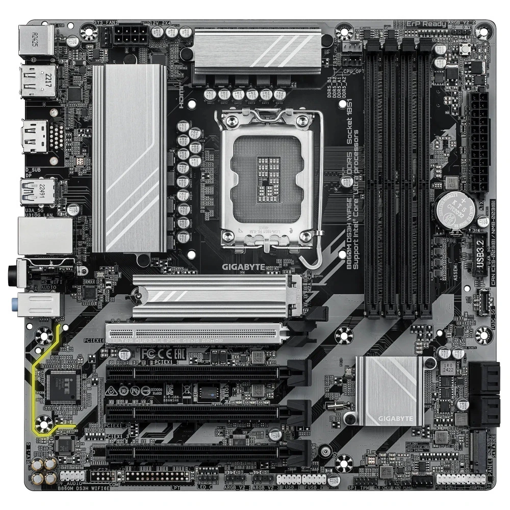 Материнская плата GIGABYTE B860M DS3H WIFI6E, LGA1851, DDR5, mATX