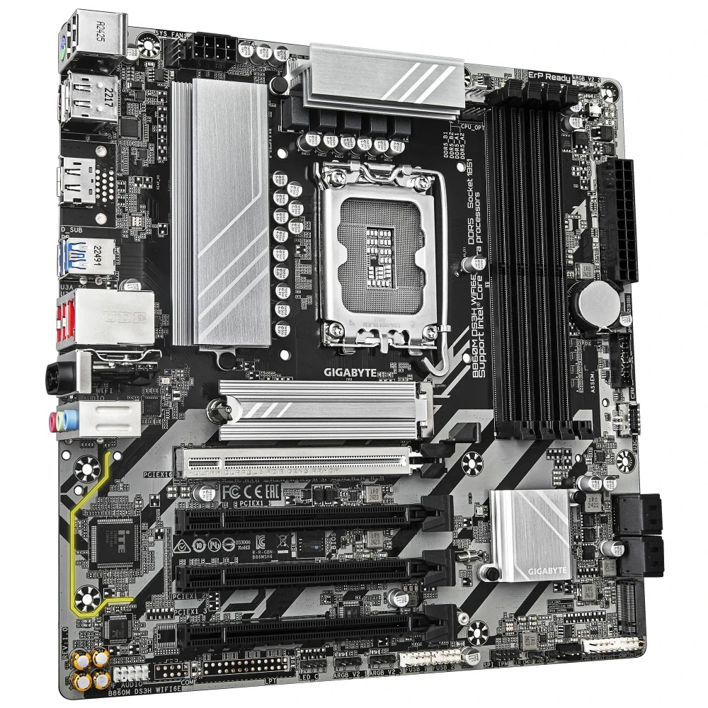 Материнская плата GIGABYTE B860M DS3H WIFI6E, LGA1851, DDR5, mATX — 2