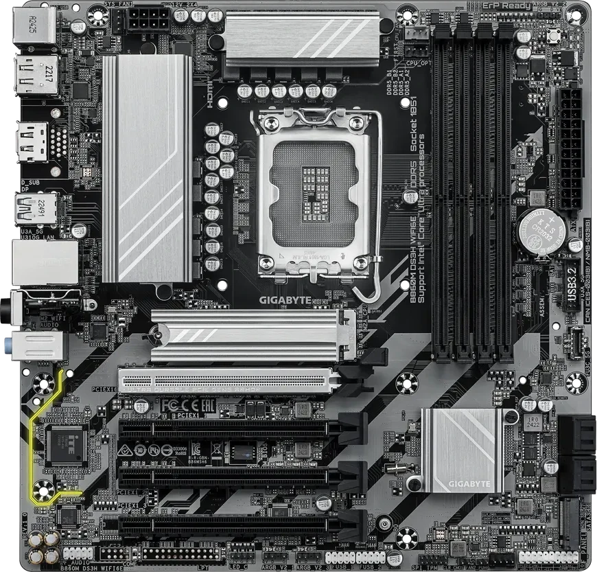Материнская плата GIGABYTE B860M DS3H WIFI6E, LGA1851, DDR5, mATX — 5
