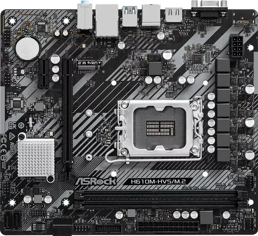 Материнская плата ASRock H610M-HVS/M.2 R2.0, LGA1700, DDR4, mATX — 3