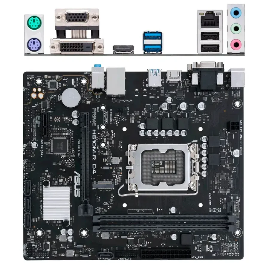 Материнская плата ASUS PRIME H610M-R D4-SI, LGA1700, DDR4, mATX — 3
