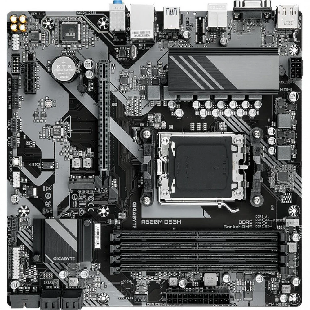 Материнская плата Gigabyte A620M DS3H, AM5, DDR5, mATX — 3