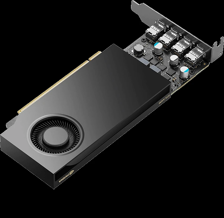 Видеокарта PNY NVIDIA A400 4GB Low Profile OEM Version, PCI-Express 3.0 x16, LP, 4 GB GDDR6 64-bit, 3x Mini DP 1.4, 1x ATX bracket