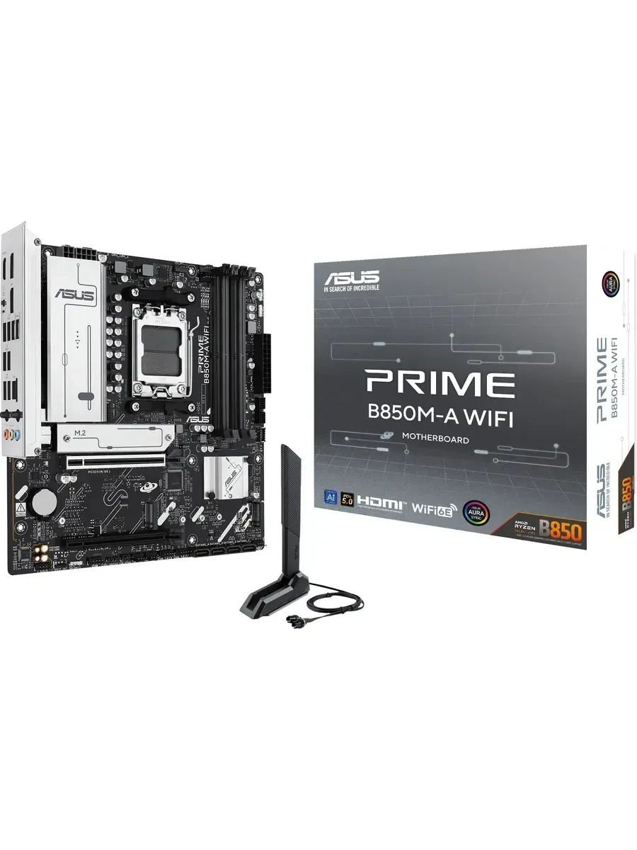 Материнская плата ASUS AM5, B850, DDR5, 4 слота, mATX