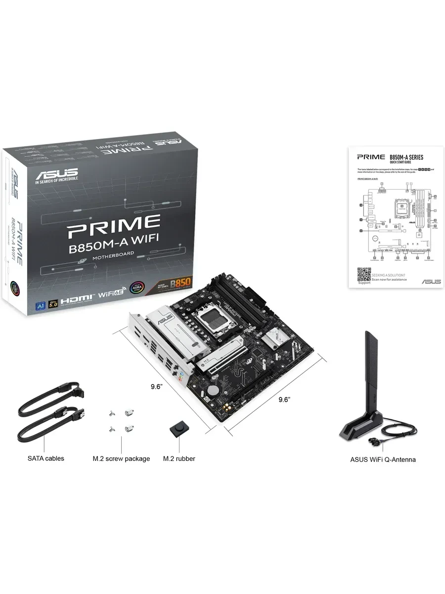 Материнская плата ASUS AM5, B850, DDR5, 4 слота, mATX — 4