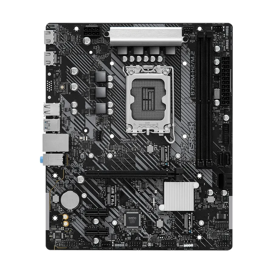 Материнская плата ASRock B760M-H2/M.2 LGA1700 2xDDR5 4xSATA RAID 2xM.2 2xHDMI mATX — 4