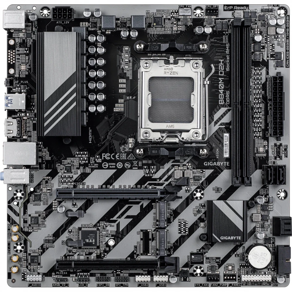 Материнская плата Gigabyte B840M D2H, Socket AM5, mATX, DDR5 — 3