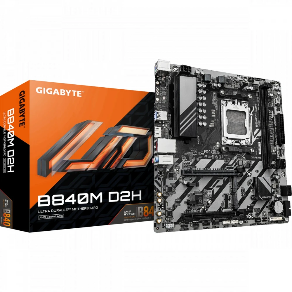 Материнская плата Gigabyte B840M D2H, Socket AM5, mATX, DDR5 — 5