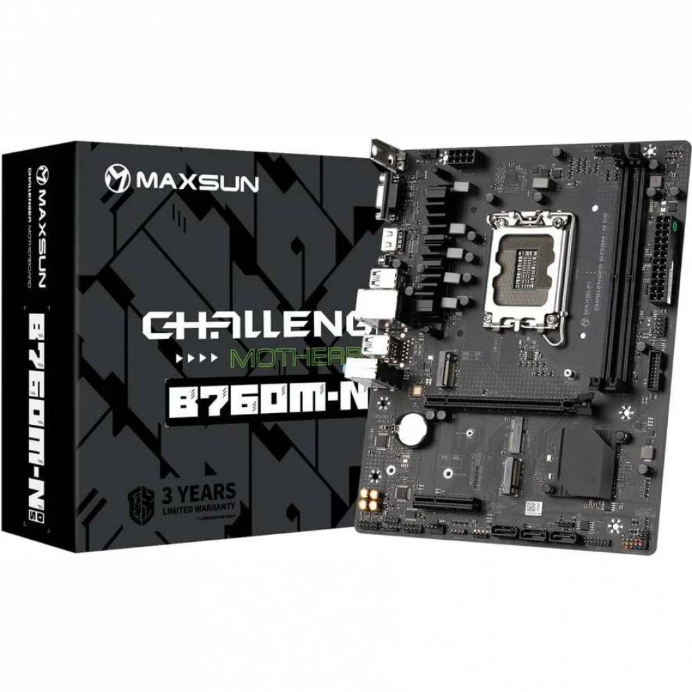 Материнская плата MaxSun Challenger B760M-N D5, mATX, Socket1700, DDR5 — 4