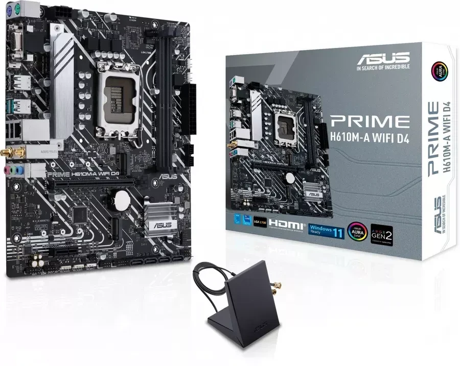 Материнская плата ASUS PRIME H610M-A WIFI D4, mATX, Socket1700, DDR4
