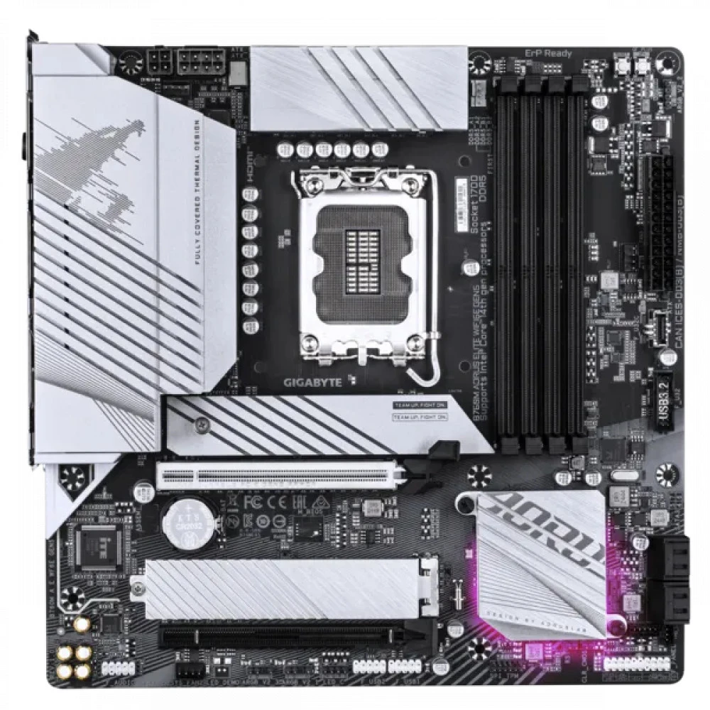 Материнская плата Gigabyte B760M AORUS ELITE WIFI6E GEN5, LGA1700, 4xDDR5, mATX — 4