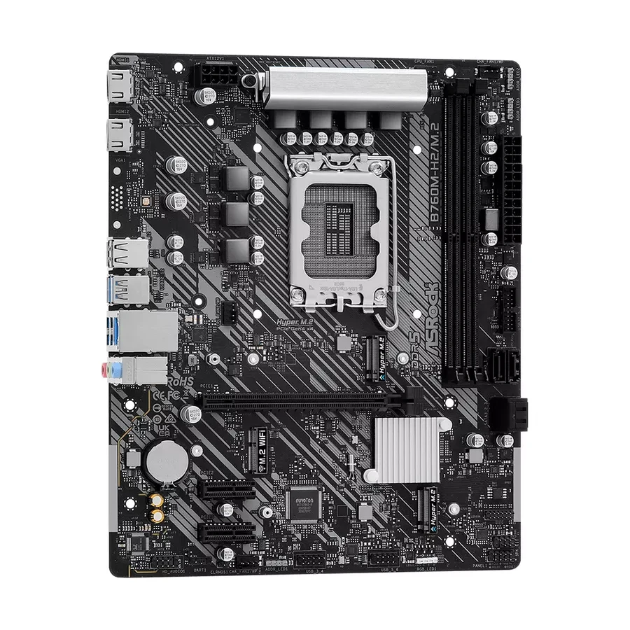 Материнская плата ASRock B760M-H2/M.2 LGA1700 2xDDR5 4xSATA RAID 2xM.2 2xHDMI mATX — 2