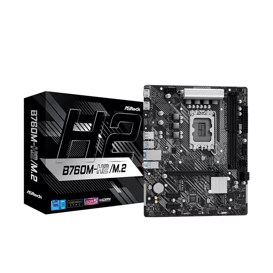 Материнская плата ASRock B760M-H2/M.2 LGA1700 2xDDR5 4xSATA RAID 2xM.2 2xHDMI mATX — 5
