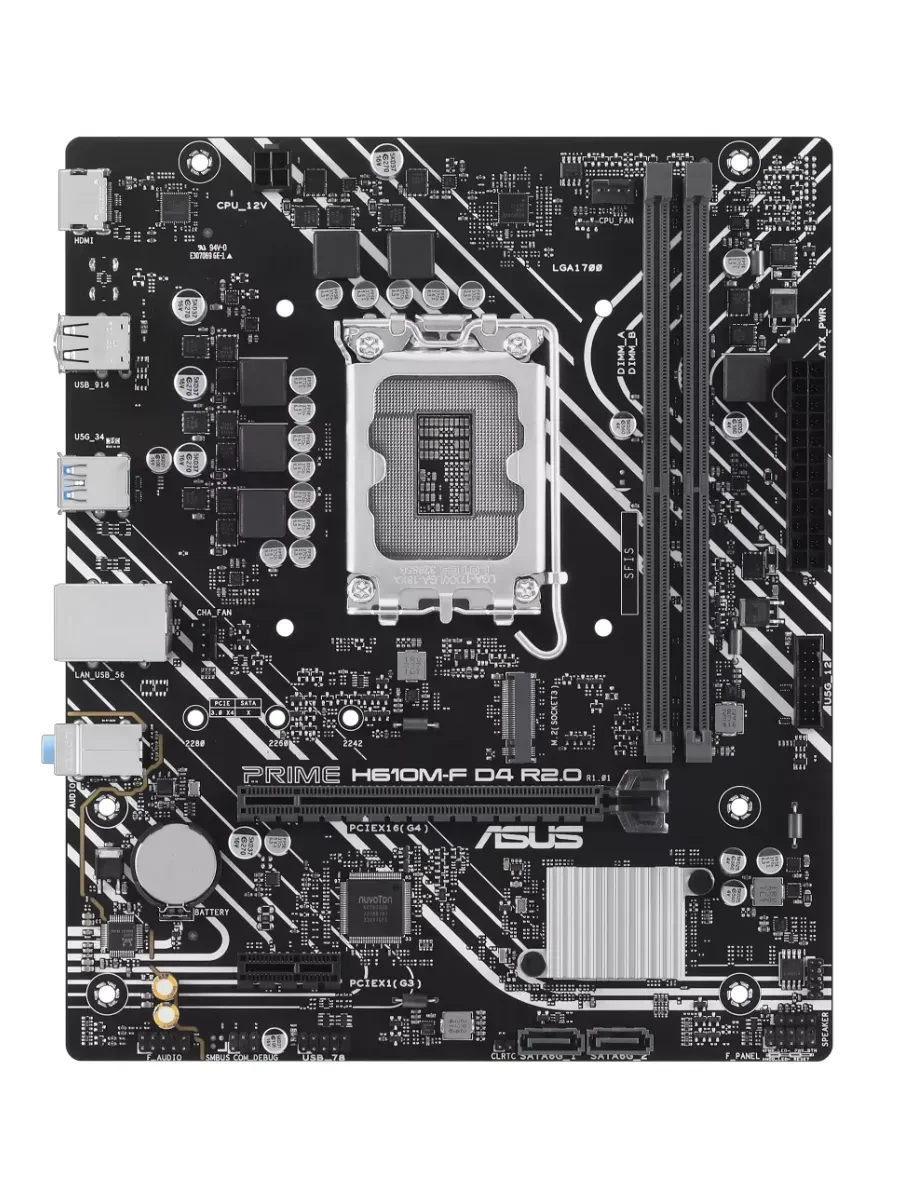 Материнская плата ASUS PRIME H610M-F D4 R2.0, LGA1700, DDR4, mATX — 2
