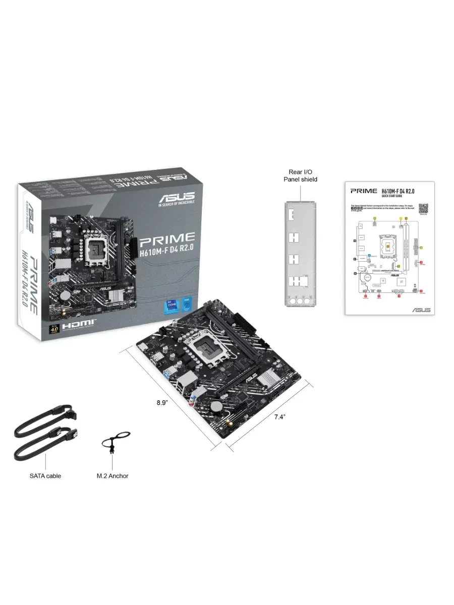 Материнская плата ASUS PRIME H610M-F D4 R2.0, LGA1700, DDR4, mATX — 5