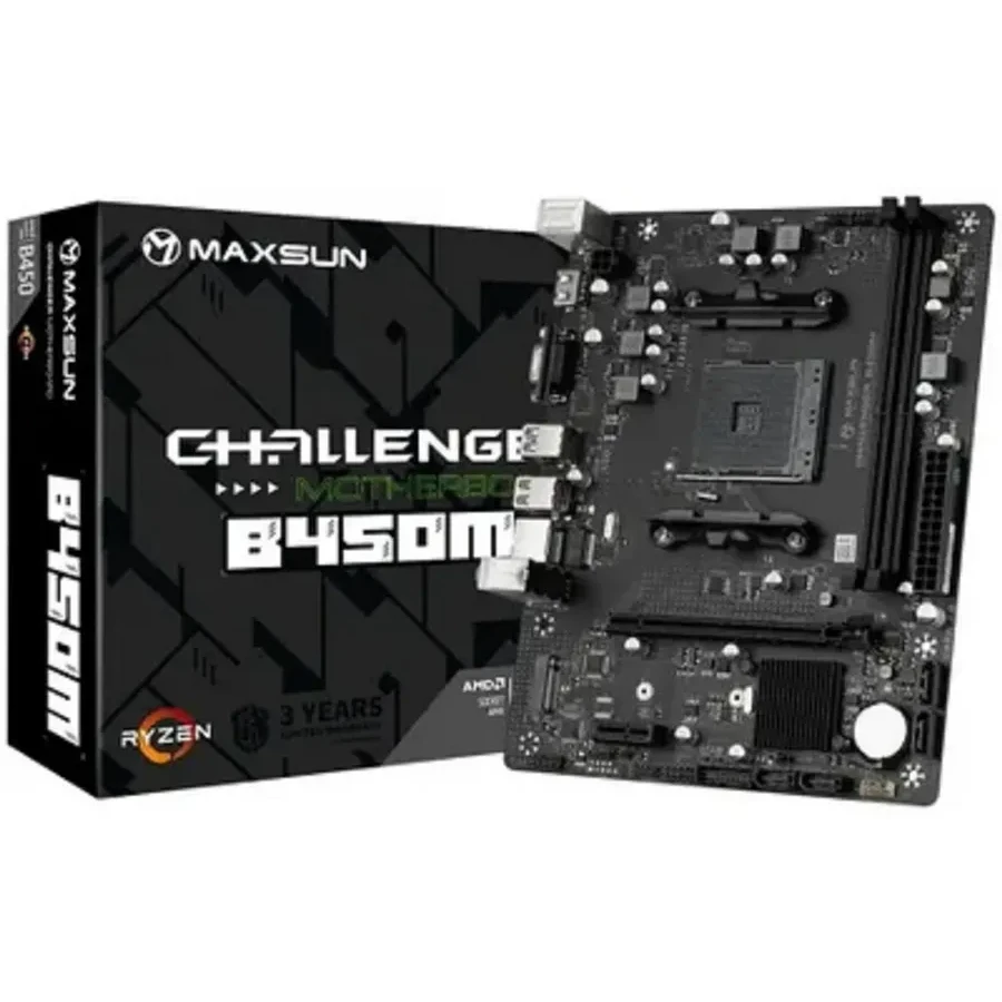 Материнская плата MaxSun Challenger B450M, AM4, mATX, DDR4