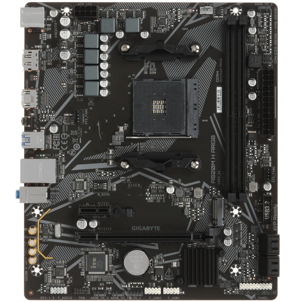 Материнская плата Gigabyte A520M H, AM4 — 3