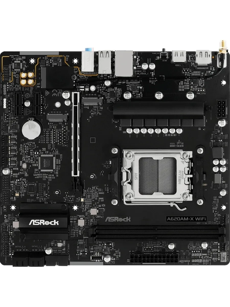 Материнская плата ASRock A620AM-X WiFi, AM5, mATX