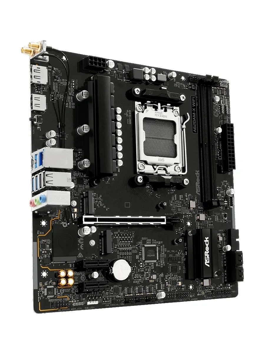Материнская плата ASRock A620AM-X WiFi, AM5, mATX — 3