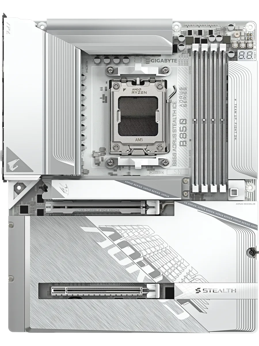 Материнская плата Gigabyte B850A STEALTH ICE, AM5, ATX — 2