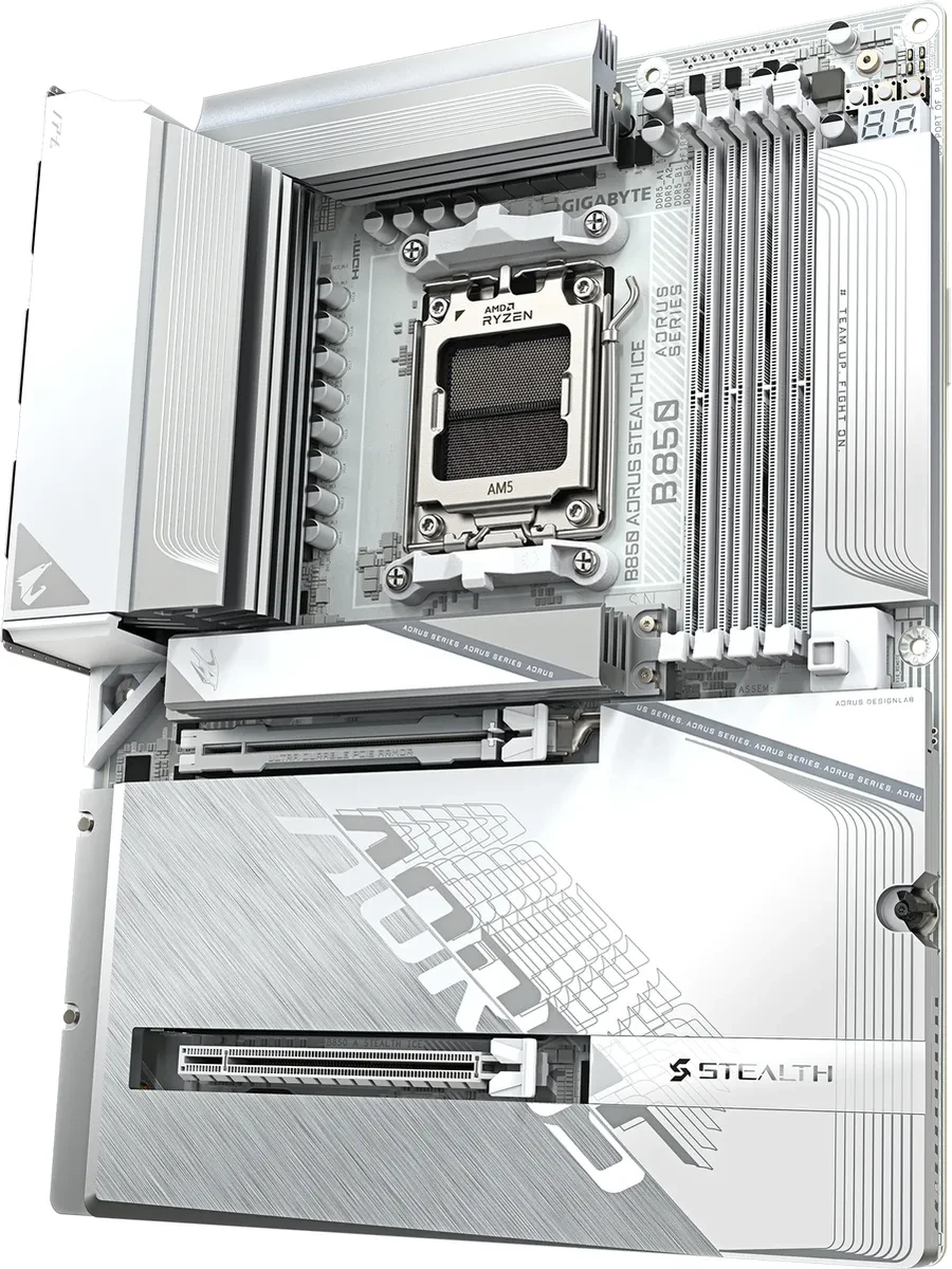 Материнская плата Gigabyte B850A STEALTH ICE, AM5, ATX — 5