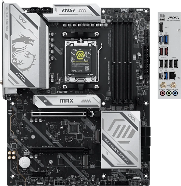 Материнская плата MSI MAG X870E GAMING MAX WIFI, AM5, ATX, DDR5 — 3