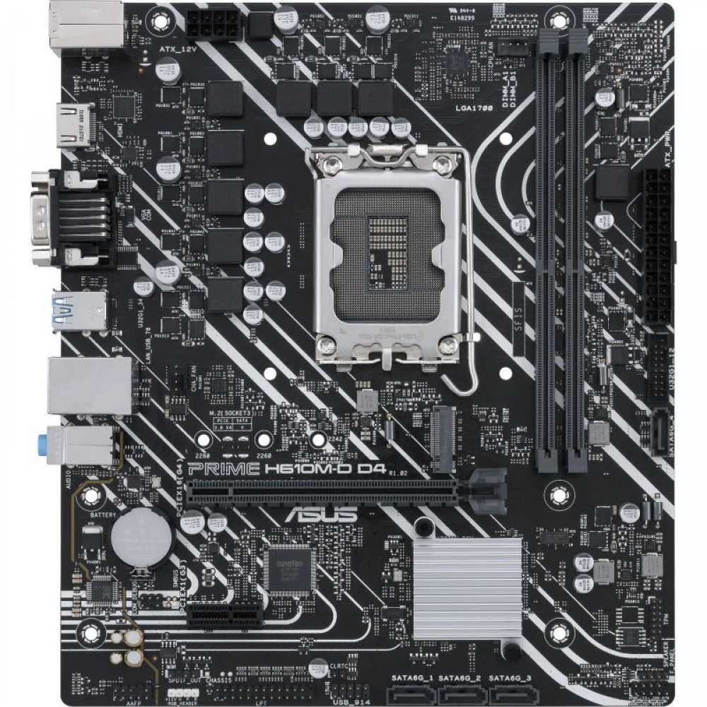 Материнская плата ASUS PRIME H610M-D D4, LGA1700 2xDDR4 4xSATA3 M.2 D-Sub HDMI COM mATX