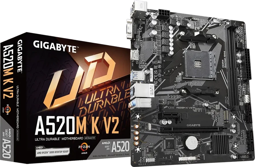 Материнская плата Gigabyte A520M K V2, AM4, DDR4, mATX