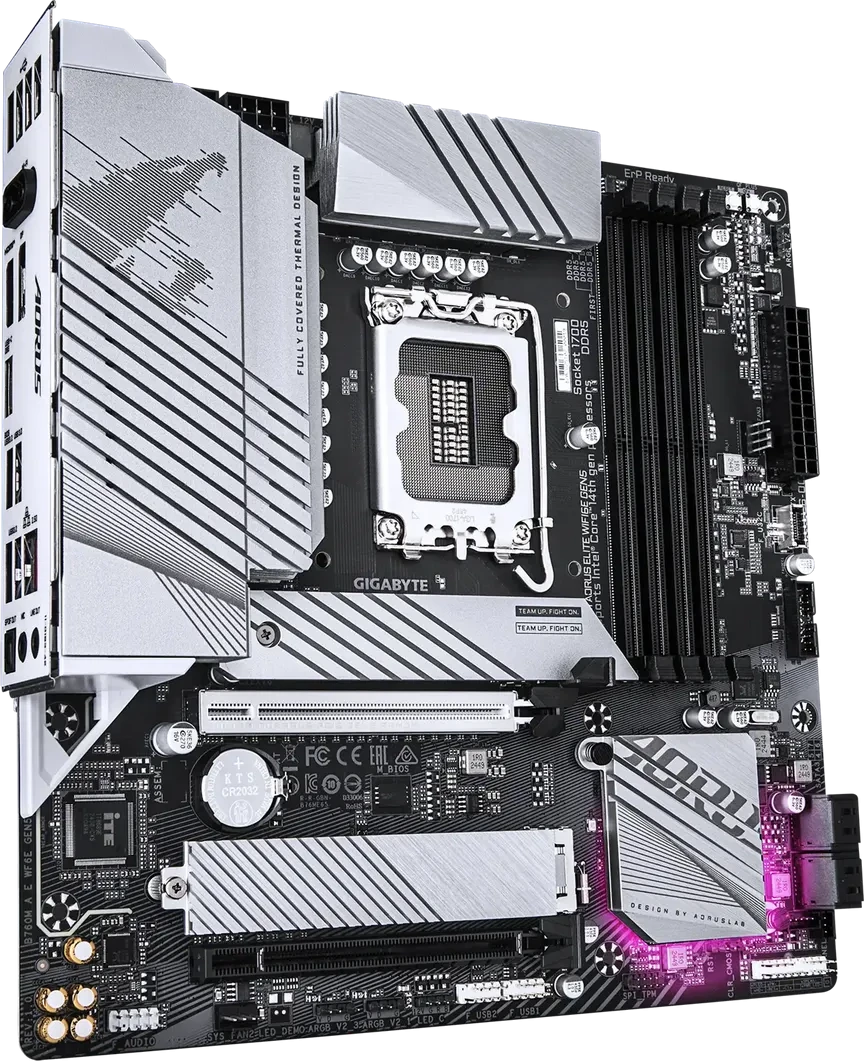 Материнская плата GIGABYTE B760M AORUS ELITE WIFI6E, LGA1700, 4xDDR5, PCIe5.0, HDMI+DP, 2xM.2, mATX — 2