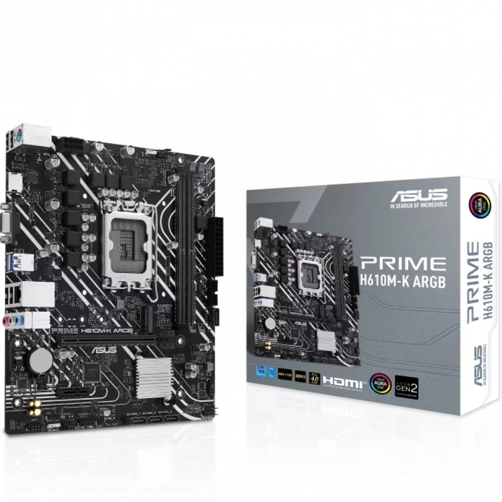 Материнская плата ASUS PRIME H610M-K ARGB, LGA1700 2xDDR5 4xSATA3 M.2 VGA HDMI mATX — 4
