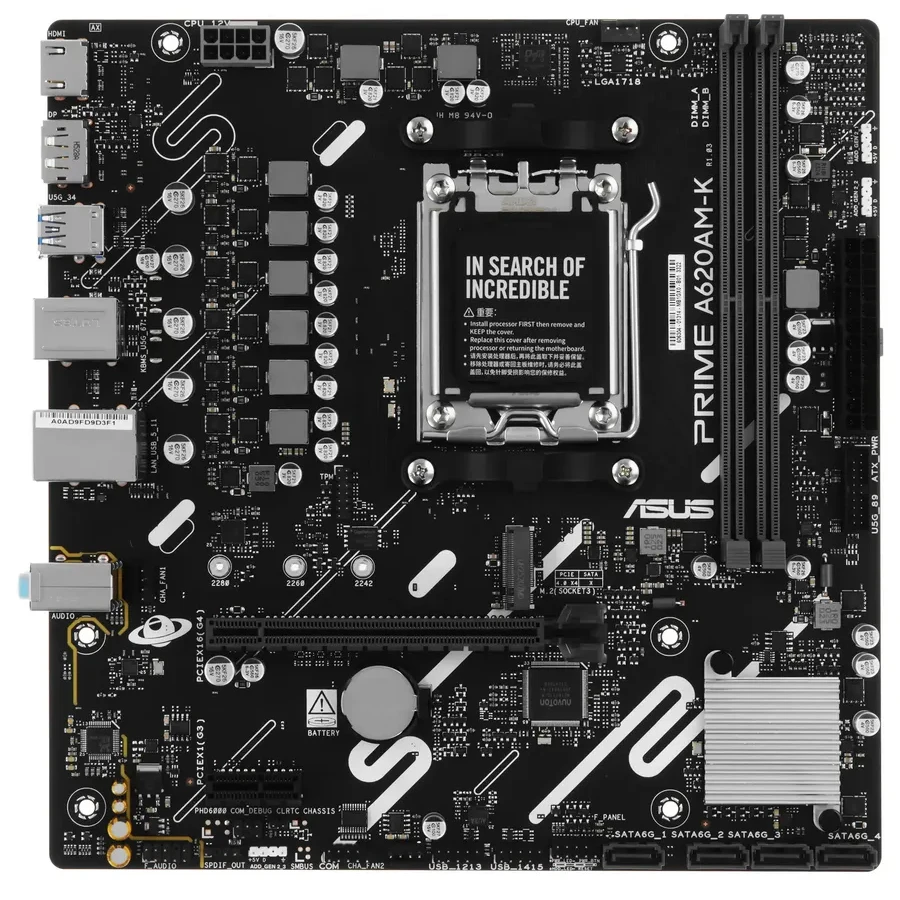 Материнская плата ASUS PRIME A620AM-K AMD A620A AM5 2xDDR5 4xSATA3 RAID M.2 HDMI DP mATX