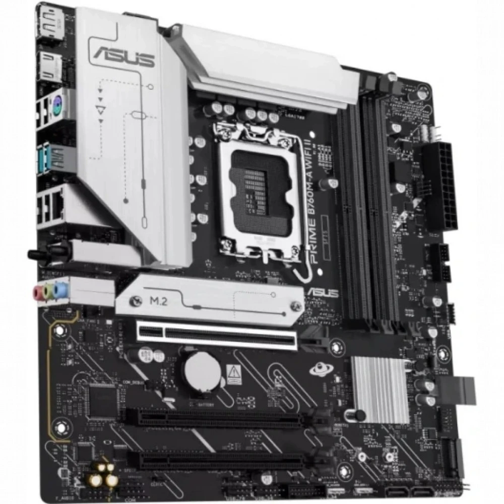 Материнская плата ASUS PRIME B760M-A WIFI II, LGA1700 4xDDR5 4xSATA3 2xM.2 RAID 1xHDMI 1xDP mATX — 4