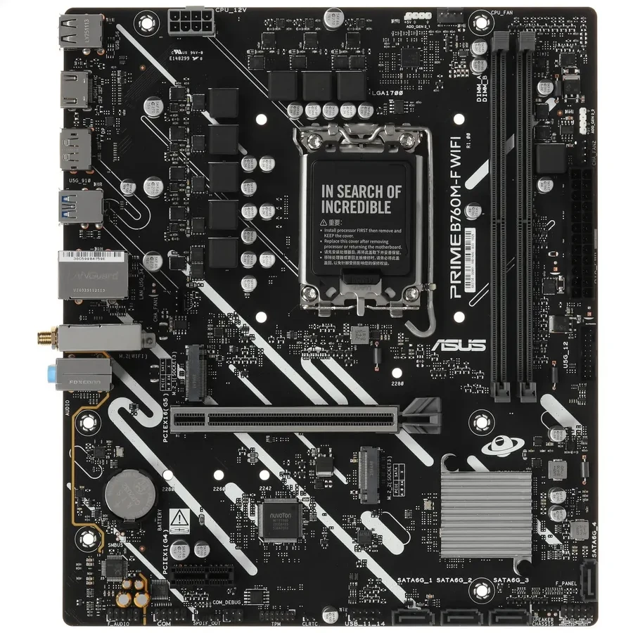 Материнская плата ASUS PRIME B760M-F WIFI, LGA1700 B760 2xDDR5 4xSATA3 2xM.2 RAID 1xHDMI 1xDP mATX