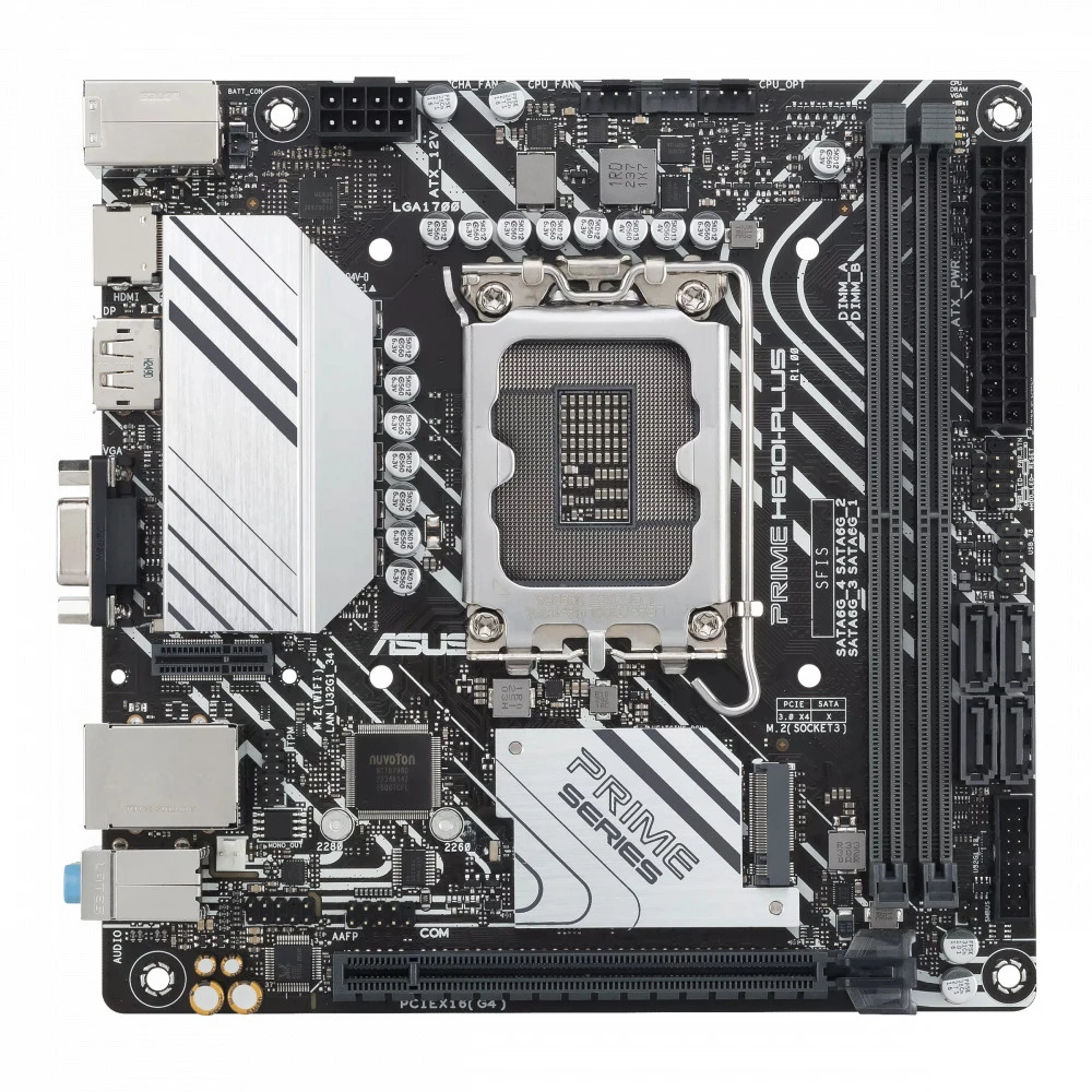 Материнская плата ASUS PRIME H610I-PLUS-CSM, LGA1700 H610 2xDDR5 4xSATA3 1xM2 D-Sub HDMI DP mITX — 5