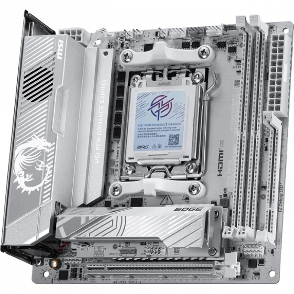 Материнская плата MSI MPG X870I EDGE TI EVO WIFI AM5 2xDDR5 2xSATA3 RAID M.2 HDMI 3xType-C mITX — 3