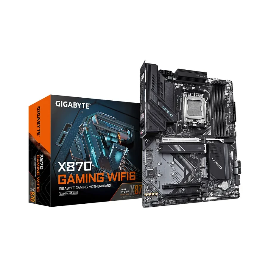 Материнская плата GIGABYTE X870 GAMING WF6, AM5, 4xDDR5, PCIe5.0, HDMI+2xUSB4, 3xM.2, ATX
