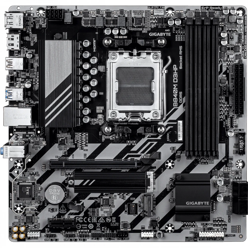 Материнская плата GIGABYTE B840M D3HP, AM5, 4xDDR5, PCIe4.0, HDMI+2xDP, 2xM.2, mATX — 3