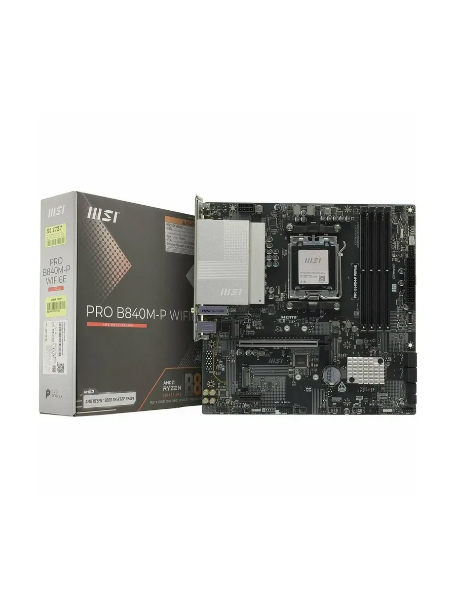 Материнская плата MSI PRO B840M-P WIFI6E AM5 4xDDR5 4xSATA3 RAID 2xM.2 HDMI Type-C mATX — 4