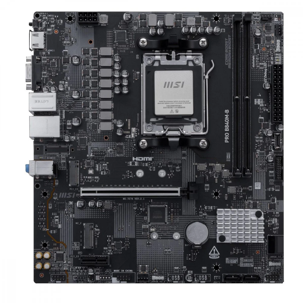 Материнская плата MSI PRO B840M-B AM5 2xDDR5 4xSATA3 RAID 2xM.2 HDMI VGA mATX — 2