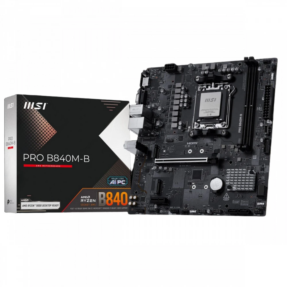 Материнская плата MSI PRO B840M-B AM5 2xDDR5 4xSATA3 RAID 2xM.2 HDMI VGA mATX — 3