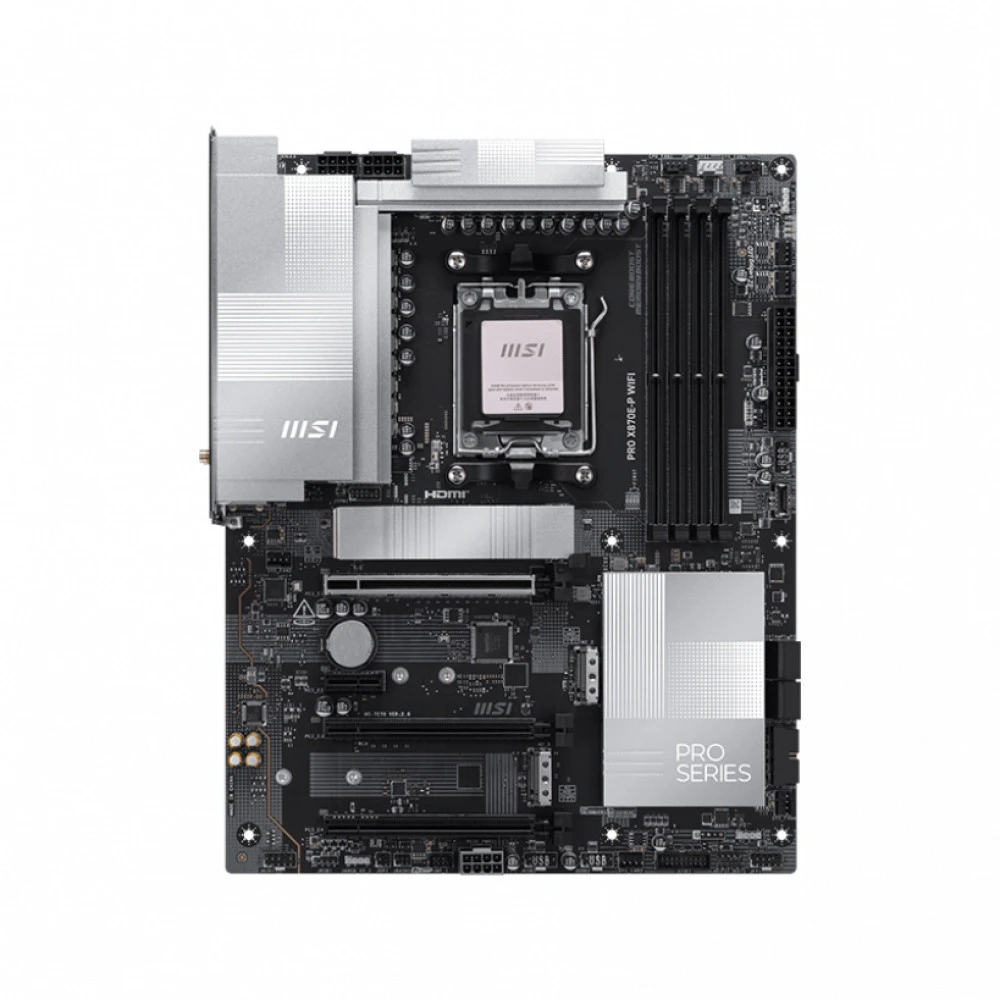 Матплата MSI PRO X870E-P WiFi, AM5, ATX, 4DDR-5, 3хPCI-Ex16, 4SATA, 3xM.2, HDMI, 2xUSB-C, 11USB
