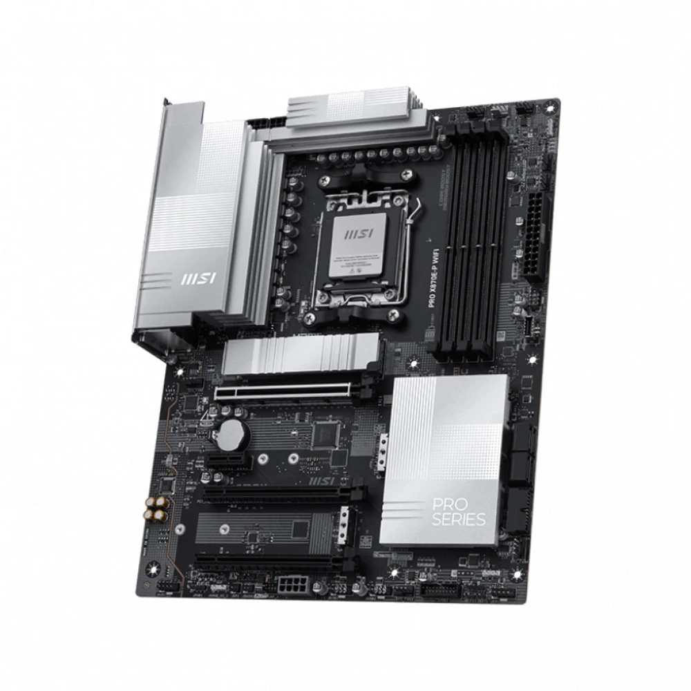 Матплата MSI PRO X870E-P WiFi, AM5, ATX, 4DDR-5, 3хPCI-Ex16, 4SATA, 3xM.2, HDMI, 2xUSB-C, 11USB — 2